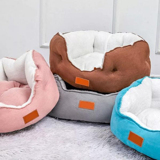 Luxury Cat Dog Bed – Soft Washable Puppy Cushion & Calming Pet Basket