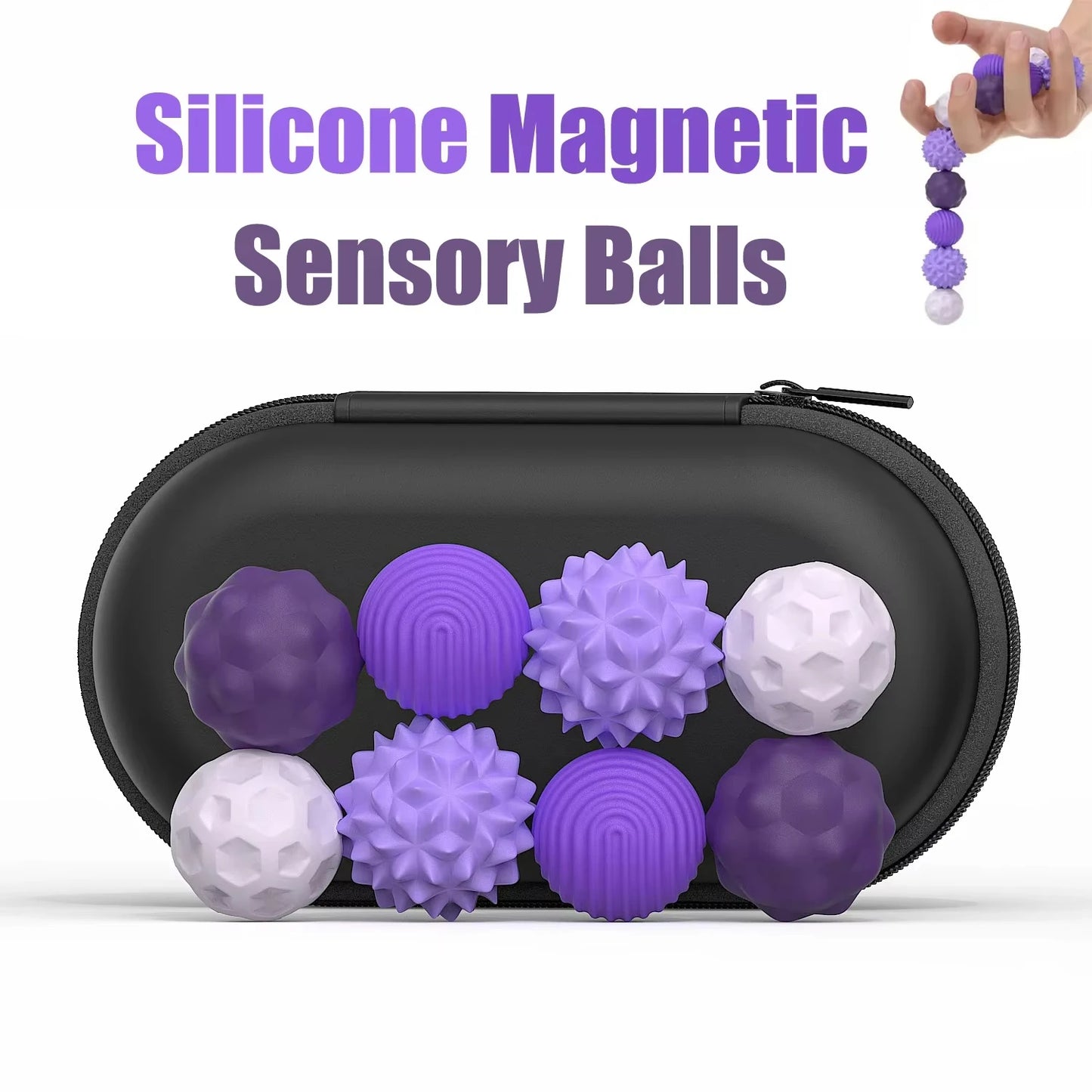 Magnetic Sensory Stress Balls, Silicone Fidget Toy for Anxiety and Autism Relief
