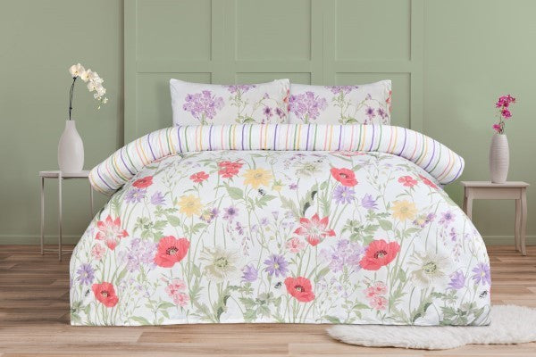 Reversible Microfiber Duvet Cover Set with Pillowcases, Super Soft, Easy Care