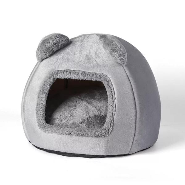 Igloo Cave Pet Bed, Washable Fleece Pyramid, Cats and Small Dogs