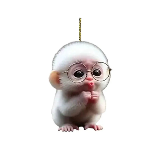 Acrylic Monkey Car and Bag Pendant, Cartoon Hanging Charm, Fun Gift