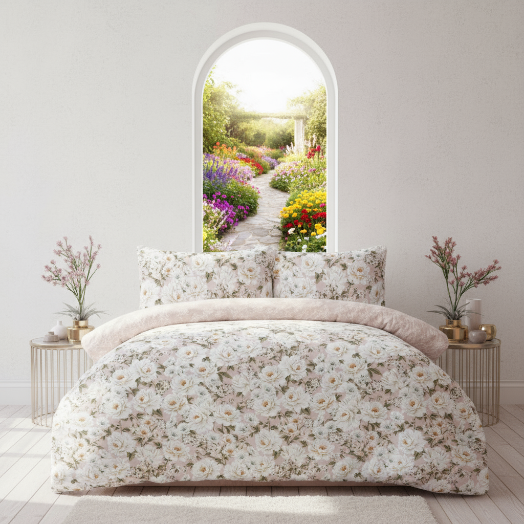 Reversible Microfiber Duvet Cover Set with Pillowcases, Super Soft, Easy Care