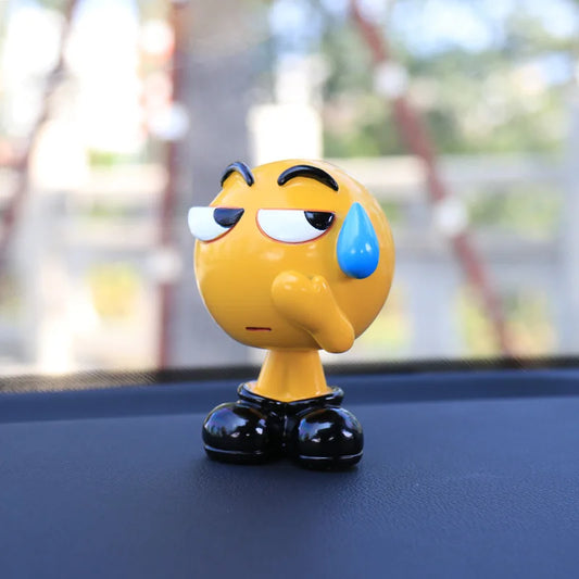 Bobblehead Expression Doll Car Ornament, Cute Cartoon Dashboard Decoration