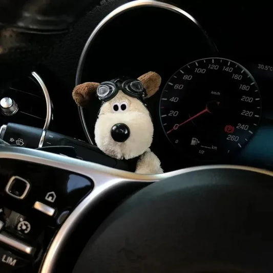 Plush Puppy Car Wiper and Switch Decoration, Cute Interior Accessory