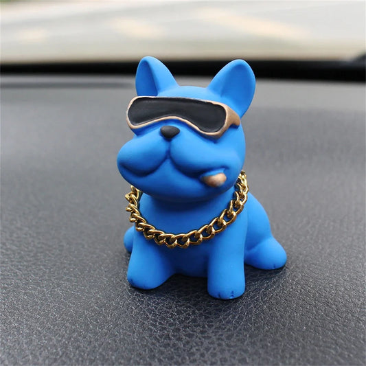 Resin Bulldog Car Dashboard Ornament, Durable Weighted Base, Interior Decoration