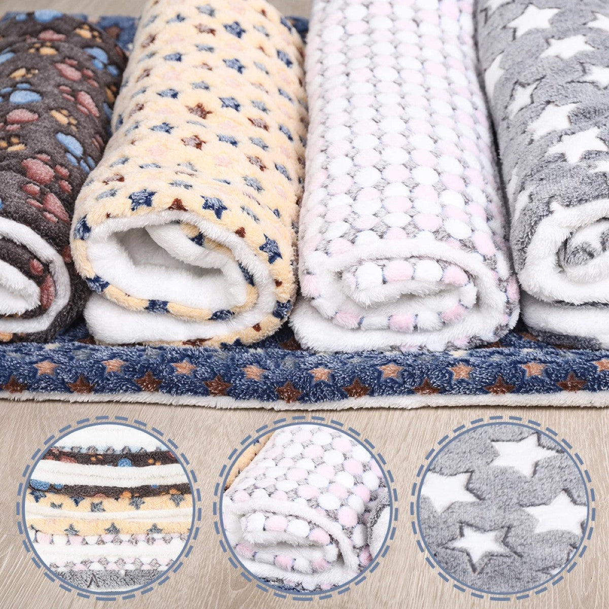 Fleece Pet Blanket and Bed Mat, Thermal Warmth for Cats and Dogs