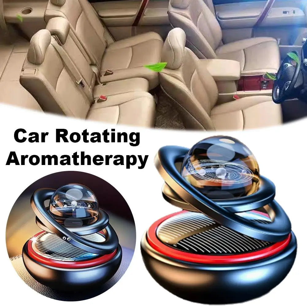 Solar Rotating Crystal Ball Car Ornament, Aromatherapy Perfume Diffuser, Rearview Mirror