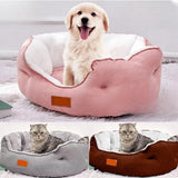 Calming Pet Basket Bed, Machine Washable, Soft Cushion for Cats and Dogs