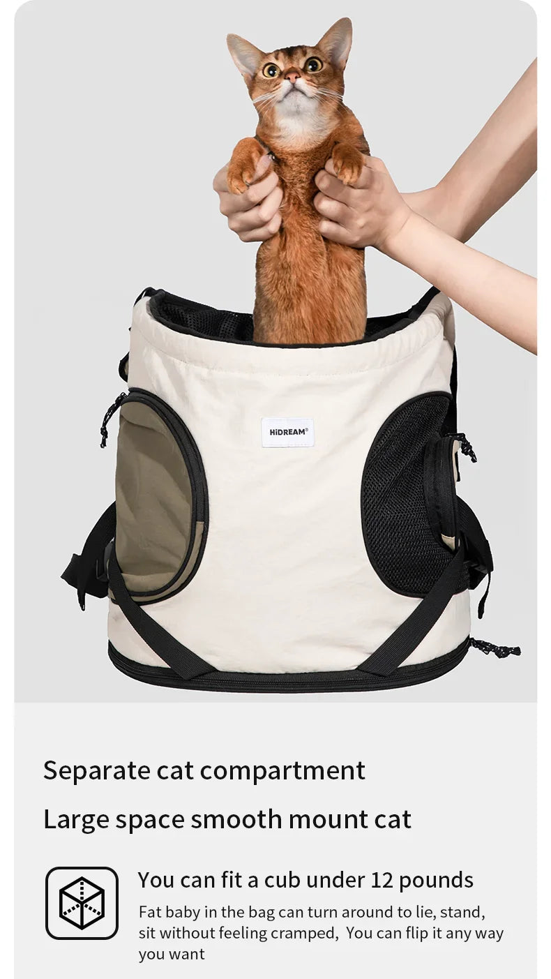 Front Chest Pet Carrier Backpack, Breathable, Hands-Free for Cats and Dogs