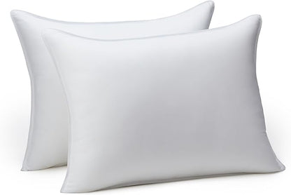 Hotel-Quality Pillows, Pack of 2, Cooling Microfiber Fill, Medium Support
