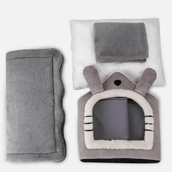 Cute House-Shaped Pet Bed, Cosy Semi-Enclosed, Washable, Cats and Small Dogs