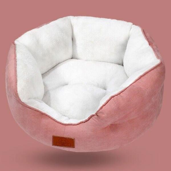Calming Pet Basket Bed, Machine Washable, Soft Cushion for Cats and Dogs