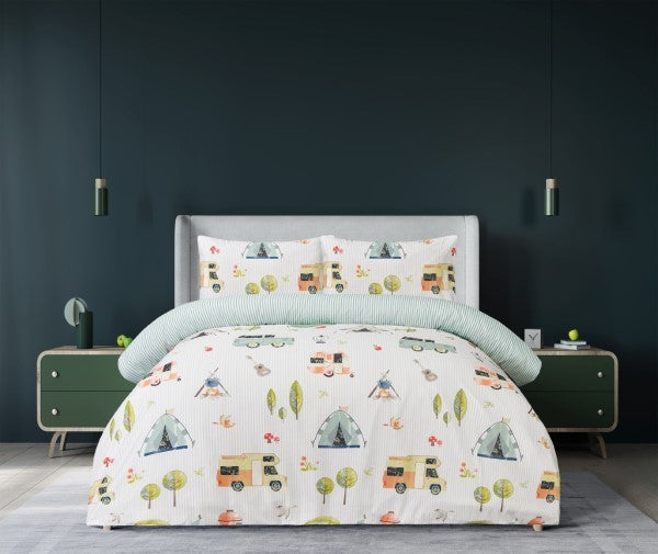 Reversible Microfiber Duvet Cover Set with Pillowcases, Super Soft, Easy Care