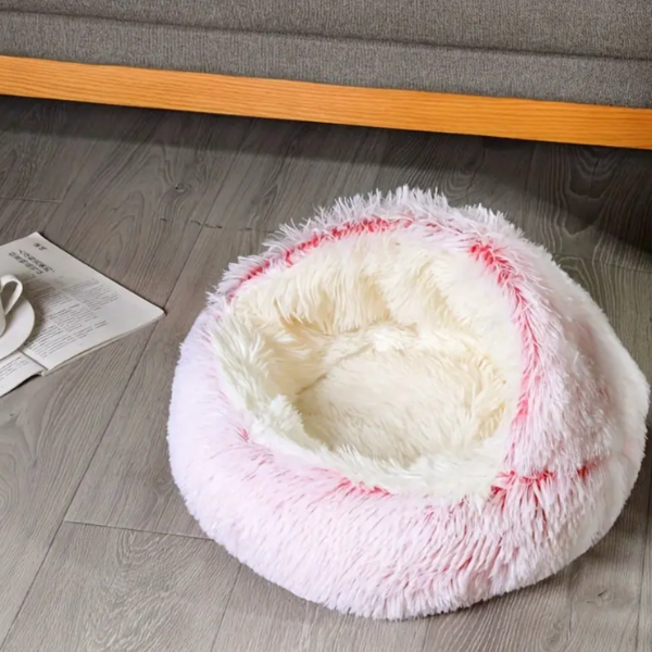 Hooded Nest Bed, Plush Fleece Warmth for Cats and Small Dogs