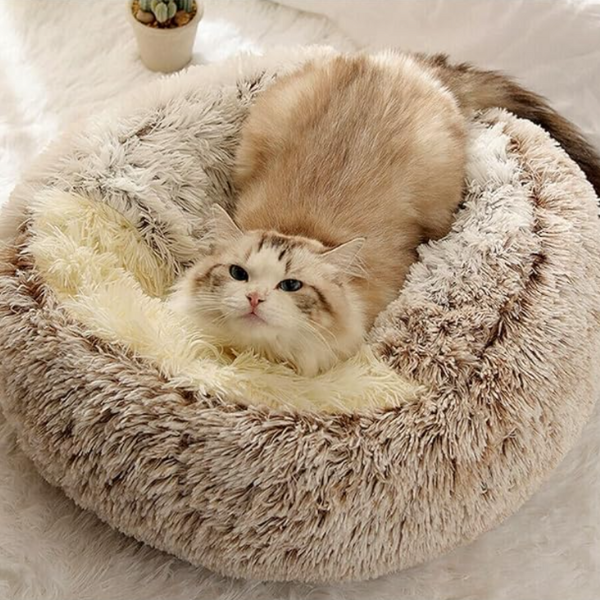 Hooded Nest Bed, Plush Fleece Warmth for Cats and Small Dogs