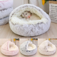 Hooded Nest Bed, Plush Fleece Warmth for Cats and Small Dogs