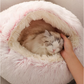 Hooded Nest Bed, Plush Fleece Warmth for Cats and Small Dogs
