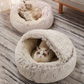 Hooded Nest Bed, Plush Fleece Warmth for Cats and Small Dogs