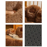 Paw-Shaped Pet Bed, Soft Plush, Non-Slip Base, Cats and Dogs