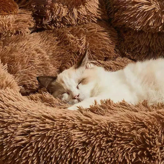 Cozy Paw Shaped Dog & Cat Bed – Soft Plush Comfort Non-Slip Bottom