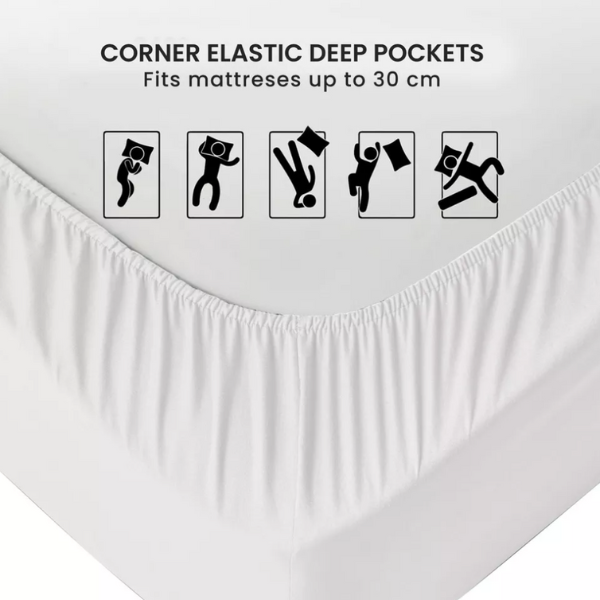 Deep-Fit Bed Sheets, 30cm Extra Deep, T200 Cotton Blend