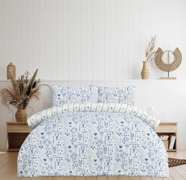 Reversible Microfiber Duvet Cover Set with Pillowcases, Super Soft, Easy Care