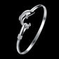 925 Sterling Silver Dolphin Bangle, Adjustable, Cute Gift for Women and Girls