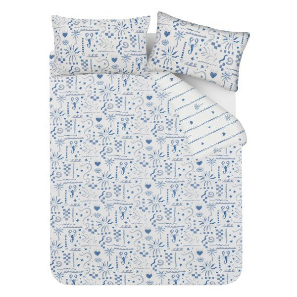 Reversible Microfiber Duvet Cover Set with Pillowcases, Super Soft, Easy Care