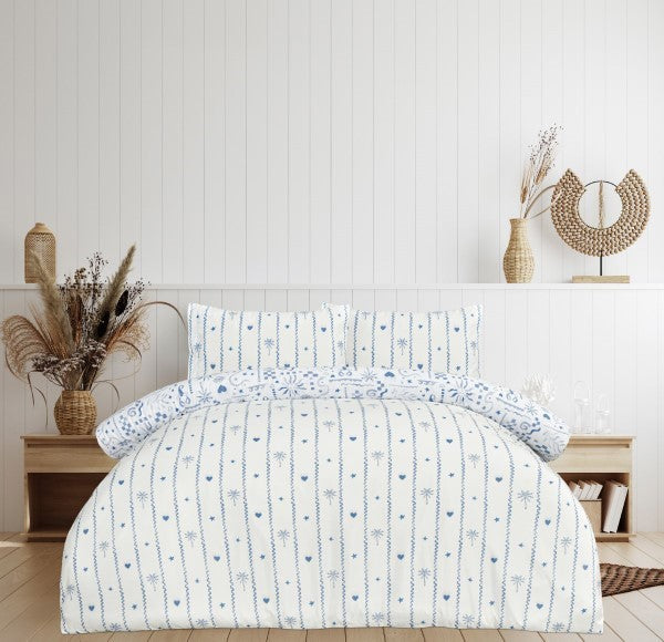 Reversible Microfiber Duvet Cover Set with Pillowcases, Super Soft, Easy Care
