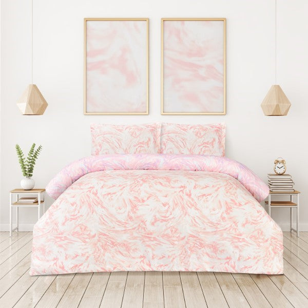 Reversible Microfiber Duvet Cover Set with Pillowcases, Super Soft, Easy Care
