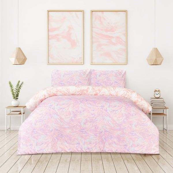 Reversible Microfiber Duvet Cover Set with Pillowcases, Super Soft, Easy Care