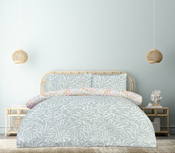 Reversible Microfiber Duvet Cover Set with Pillowcases, Super Soft, Easy Care