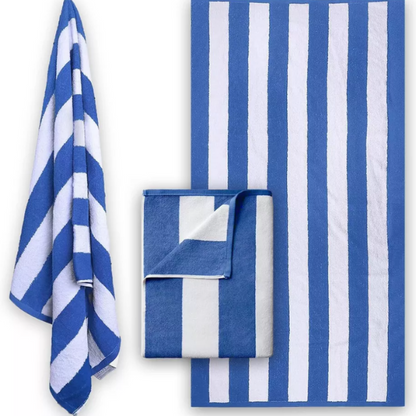 Stripe Pool Towels, 70x150cm, Egyptian Cotton, Quick-Dry