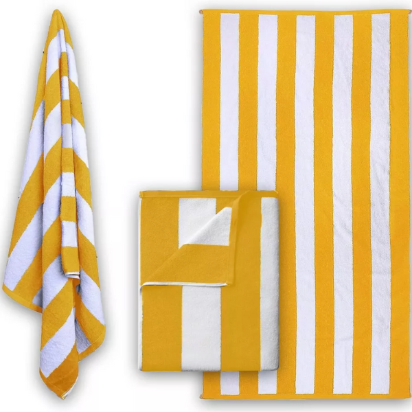 Stripe Pool Towels, 70x150cm, Egyptian Cotton, Quick-Dry
