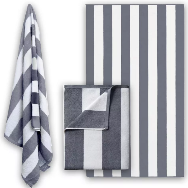 Stripe Pool Towels, 70x150cm, Egyptian Cotton, Quick-Dry