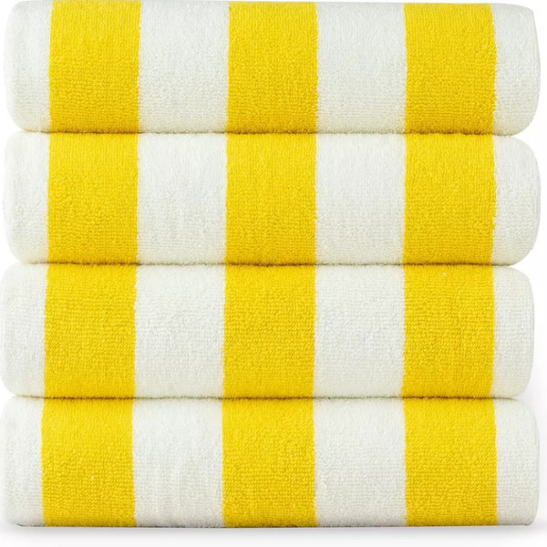 Stripe Pool Towels, 70x150cm, Egyptian Cotton, Quick-Dry