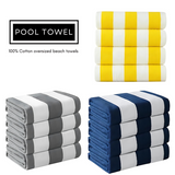 Stripe Pool Towels, 70x150cm, Egyptian Cotton, Quick-Dry