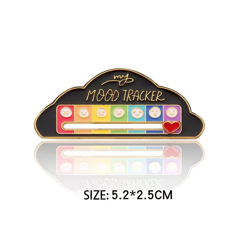 Social Battery Mood Brooch, Rotating Expression Pin, Funny Gift for Him and Her
