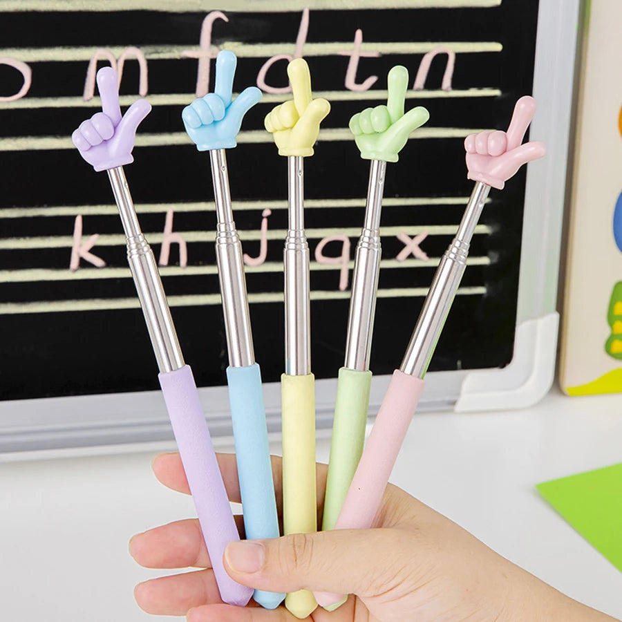 Retractable Finger Pointer Stick, Stainless Steel, Telescopic, Teachers and Presenters