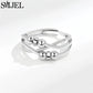 Anxiety Relief Fidget Ring, Rotatable Metal Beads, Adjustable, Men and Women
