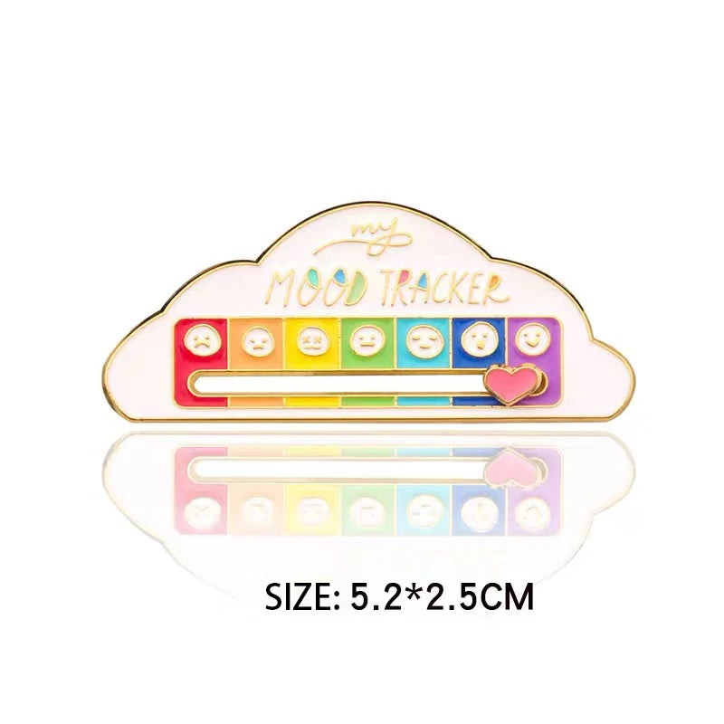 Social Battery Mood Brooch, Rotating Expression Pin, Funny Gift for Him and Her