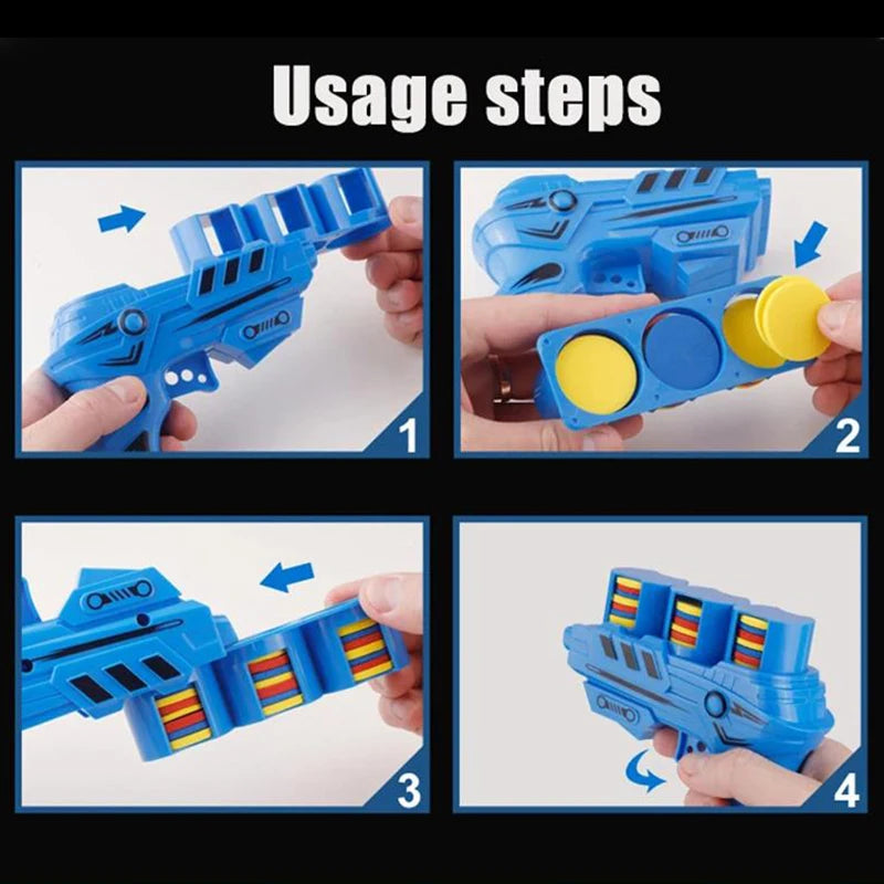 Flying Disc Foam Launcher Set, 25 Discs, Safe EVA Material, Kids Outdoor Battle Game