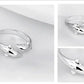 925 Silver Double Dolphin Ring, Adjustable Open Band, Love Gift for Women