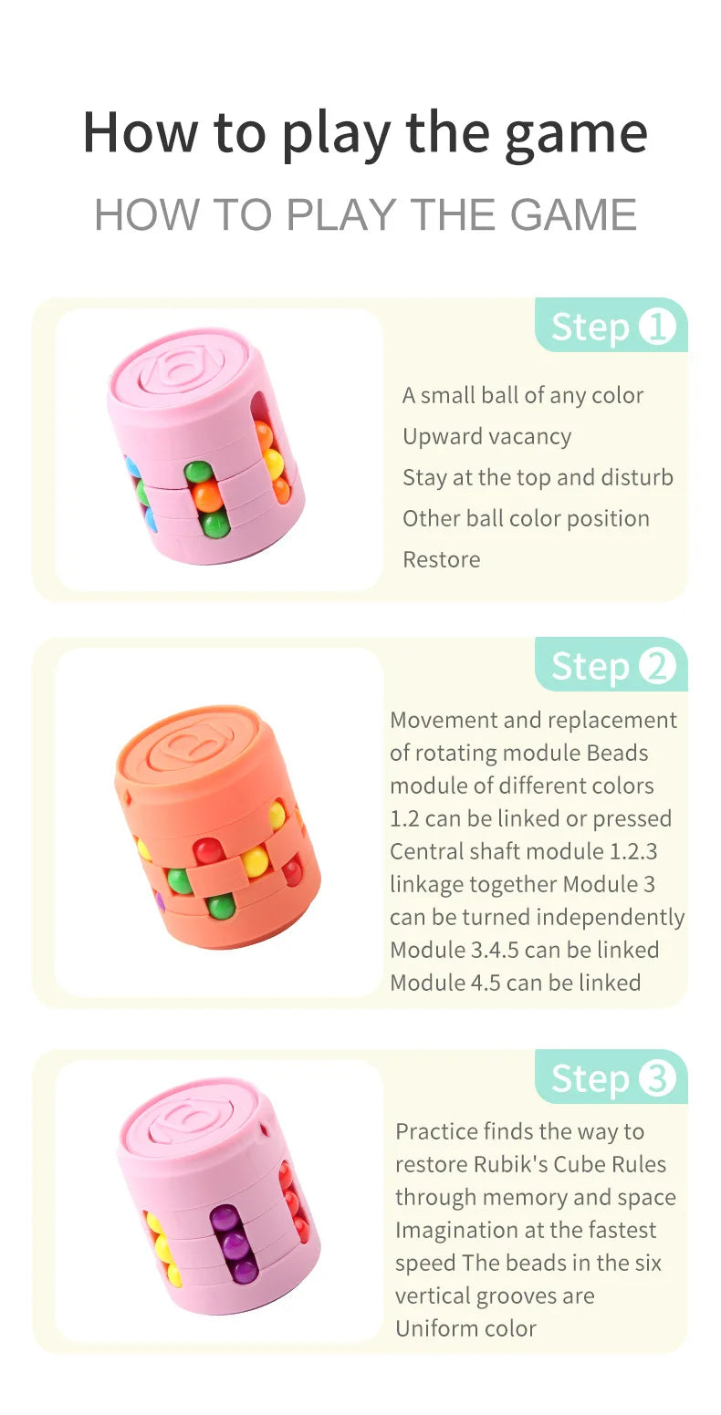 Multi-Function Fidget Spinner, Colourful Bean Design, Stress Relief for Kids and Adults