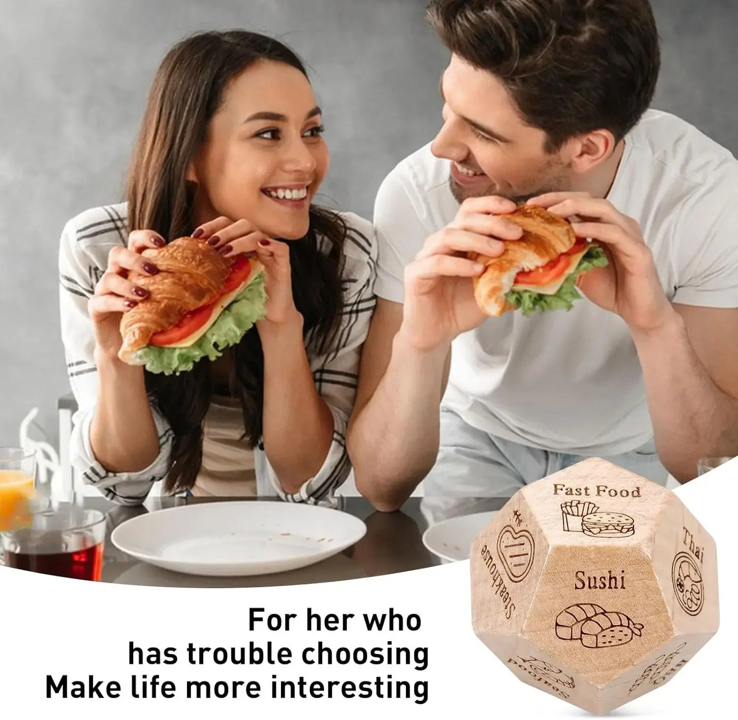 Couples Decision Dice, Food and Date Night Game, Funny Gift for Him and Her