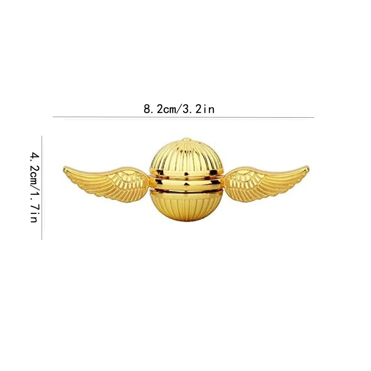 Angel Wings Metal Fidget Spinner, Gold Finish, Anti-Stress Hand Spinner Gift