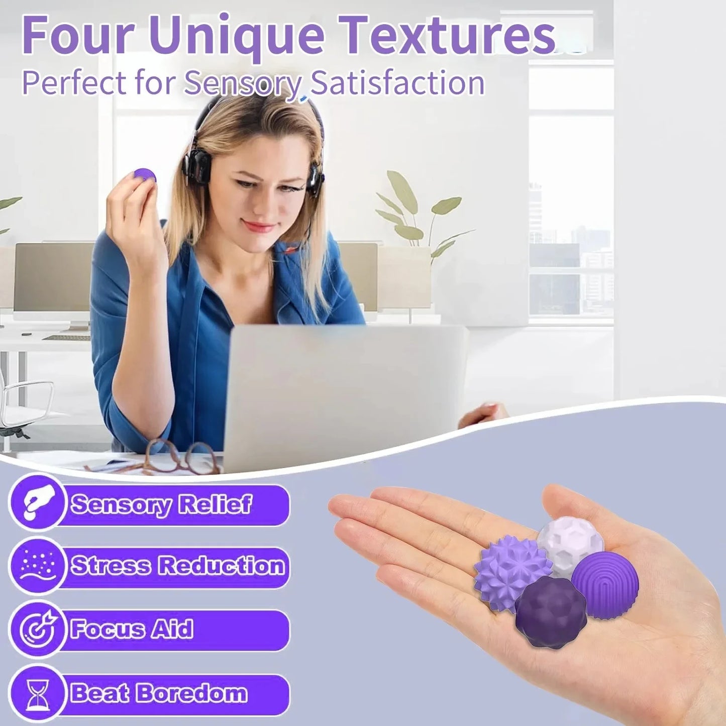 Magnetic Sensory Stress Balls, Silicone Fidget Toy for Anxiety and Autism Relief
