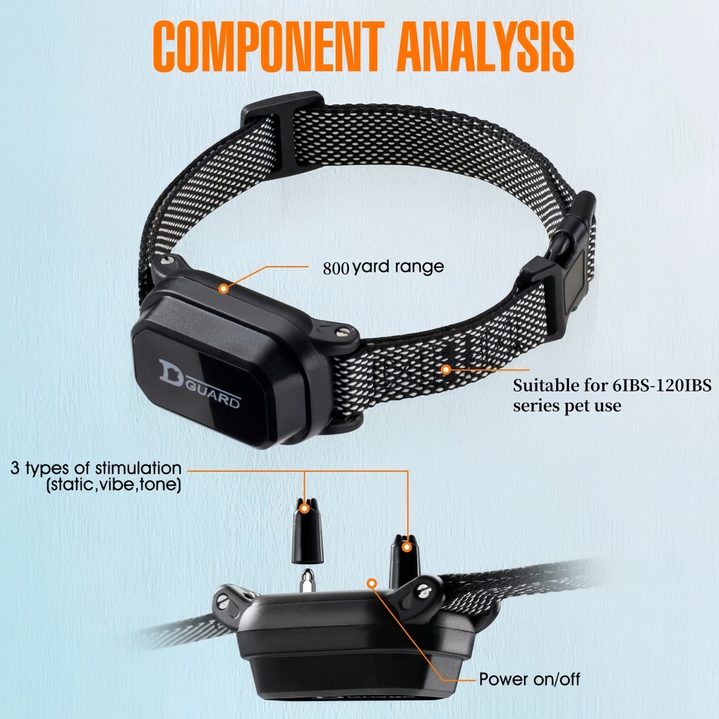 Digital Dog Training E-Collar, 800m Range, LCD Remote, Waterproof, All Breeds