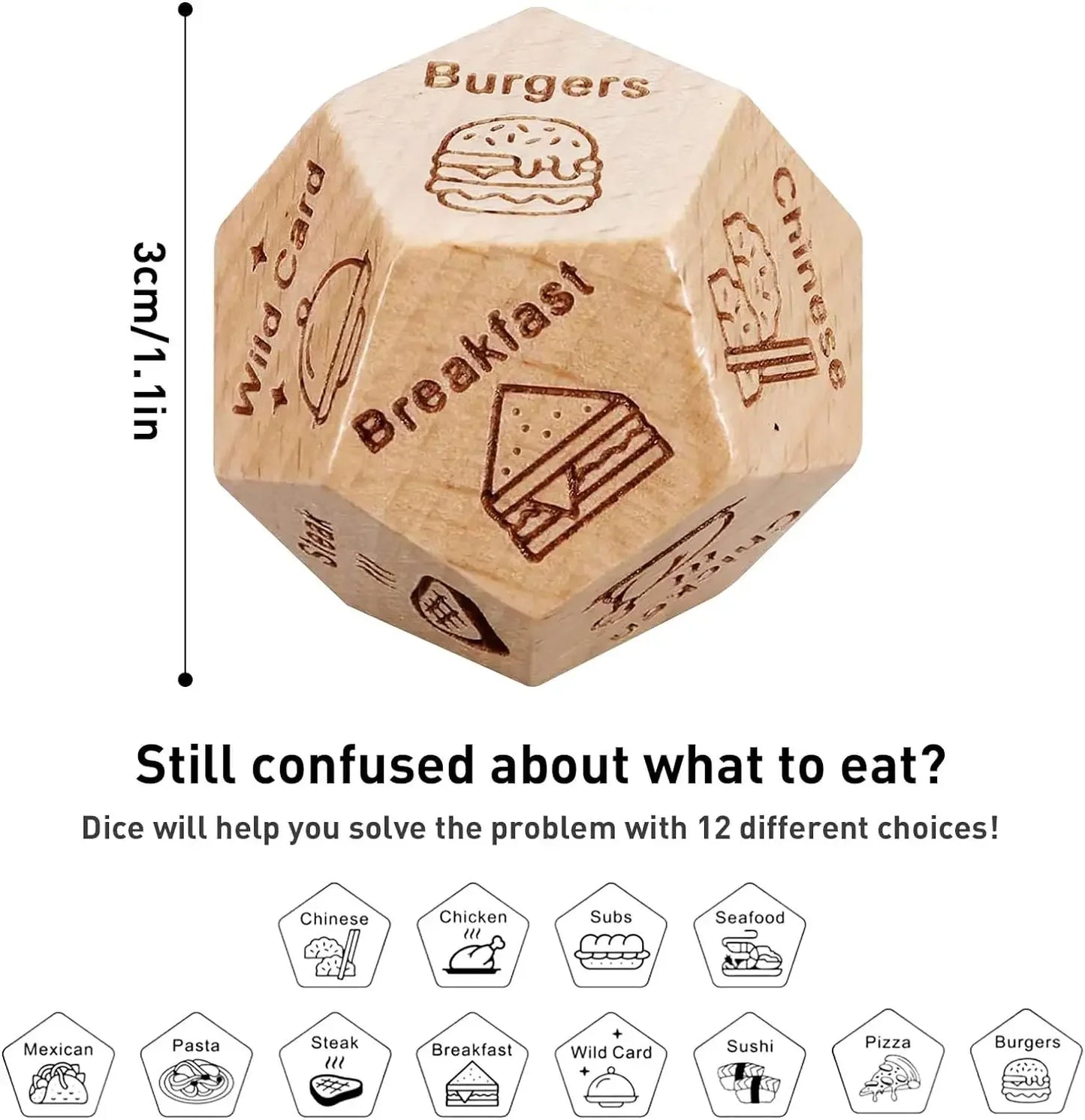 Couples Decision Dice, Food and Date Night Game, Funny Gift for Him and Her