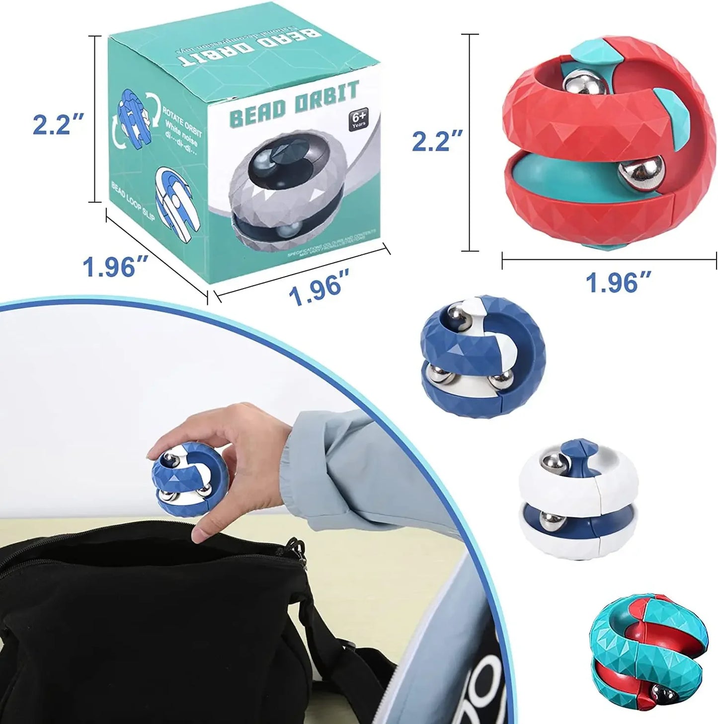 Orbit Ball Fidget Cube, Anti-Stress Sensory Toy for Kids, Focus and Calm